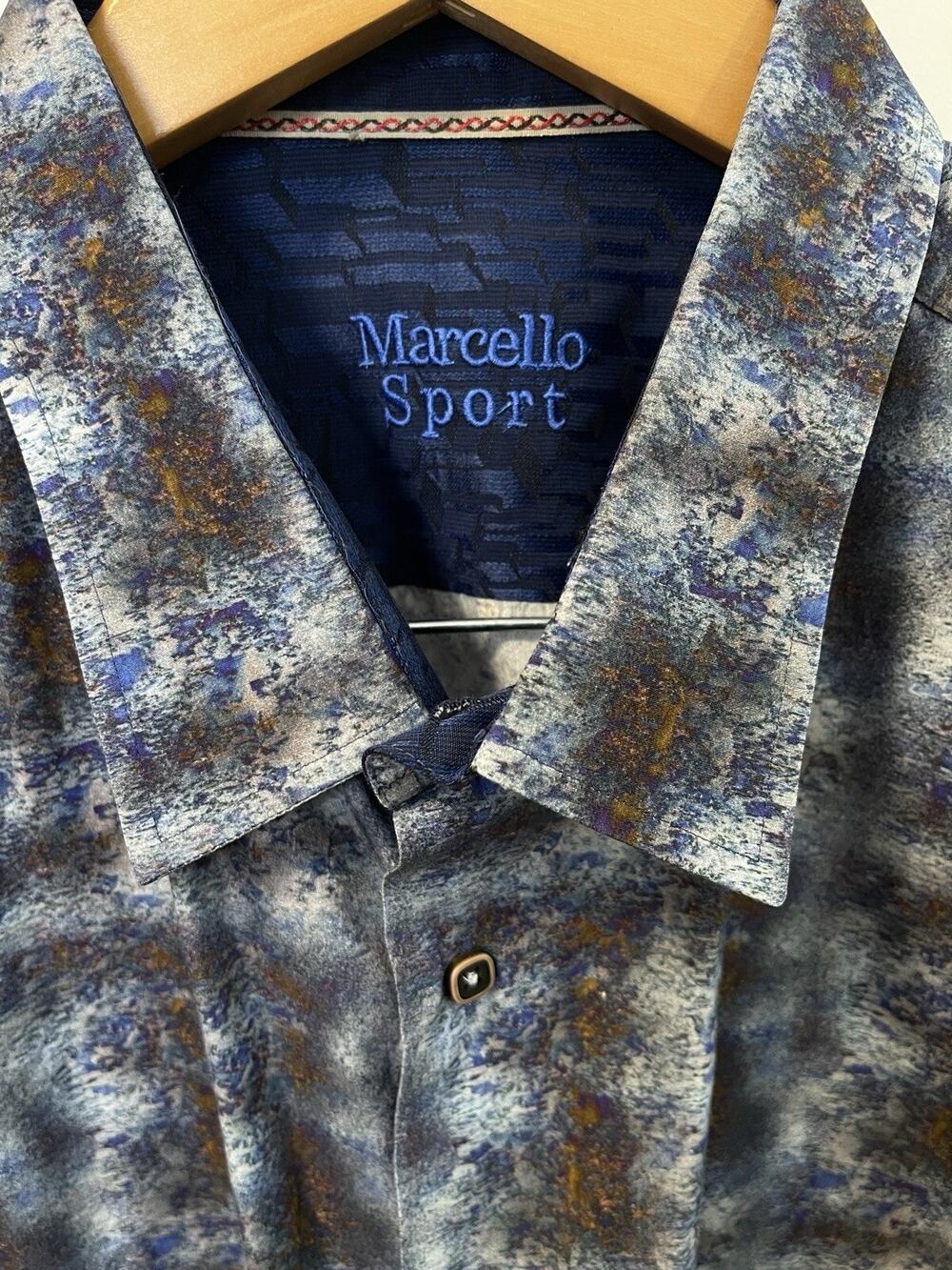 MARCELLO SPORT MENS Button Up Long Sleeve Shirt Sz 2X GF